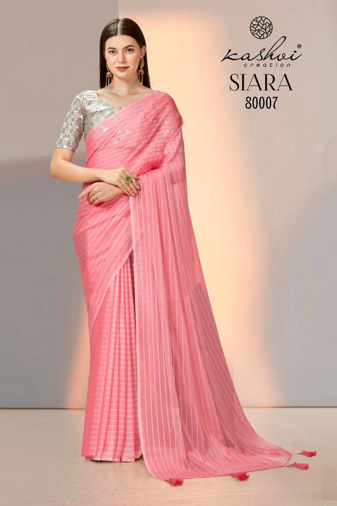 Siara 80001-80008 By Kashvi Plain Party Wear Sarees Catalog